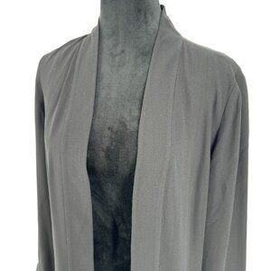 Eileen Fisher Open Front Silk Cardigan Womens Size XS Pocket Minimalist Layering